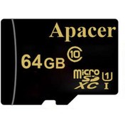 تصویر کارت حافظه microSDXC اپیسر مدل AP64GA کلاس 10 استاندارد UHS-I U1 سرعت 45MBps ظرفیت 64 گیگابایت 