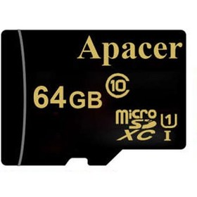 تصویر کارت حافظه microSDXC اپیسر مدل AP64GA کلاس 10 استاندارد UHS-I U1 سرعت 45MBps ظرفیت 64 گیگابایت ا Apacer AP64GA UHS-I U1 Class 10 45MBps microSDXC 64GB Apacer AP64GA UHS-I U1 Class 10 45MBps microSDXC 64GB