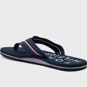 تصویر دمپایی ساحلی با جزئیات مونوگرام برند Tommy Hilfiger Monogram Detail Beach Flip Flops