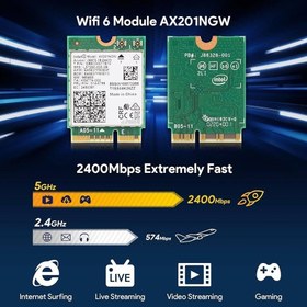 تصویر کارت وایرلس لپ تاپ Intel AX201NGW Wi-Fi 6 M.2 CNVio2 