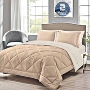 تصویر روتختی تکرنگ هتلی ساده اسپرت کرم نسکافه ای - دونفره ۱ bedspread