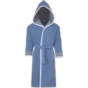 تصویر حوله پالتویی کودک سلین طرح پسفیک ابی-طوسی سایز 6-7 