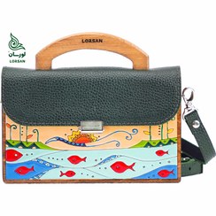 تصویر مینی کیف هنری نازنین سبز سایز بزرگ 