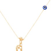 تصویر گردنبند طلا بچگانه زرافه و چشم نظر 