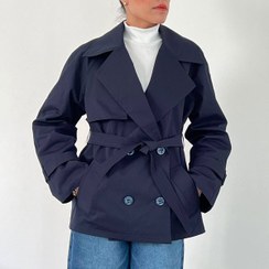 تصویر بارانی زنانه کلاسیک یقه انگلیسی کد ۱۲۴۷ 