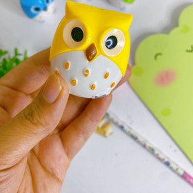 تصویر مداد تراش جغد - آبی 