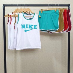 تصویر ست ورزشی زنانه نایک مدل اسپان با تاپ و شورتک 