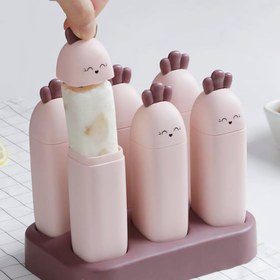 تصویر قالب یخ ۶ تایی صورتی 