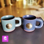 تصویر ماگ سرامیکی طرح سکه طلایی گوزن 