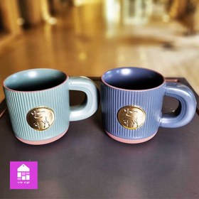 تصویر ماگ سرامیکی طرح سکه طلایی گوزن 