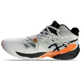 تصویر کتونی والیبال اسیکس متارایز سفید مشکی نارنجی Asics Metarise White Black Orange 