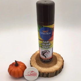 تصویر اسپری رنگ مو موقت میس بون Miss Bon رنگ قهوه ای تیره dark brown حجم 150 میلی لیتر 