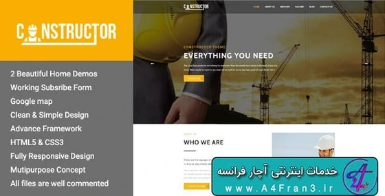 خرید و قیمت دانلود قالب HTML شرکت ساختماتی Constructor | ترب