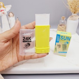 تصویر ضد آفتاب بی رنگ استیکی SPF 60 مناسب در برابر آفتاب با رایحه لیمویی کد AB009 