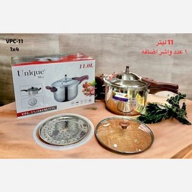 تصویر زودپز یونیک 53111 ظرفیت ۱۱ لیتر روگازی با بدنه استیل ضد زنگ 