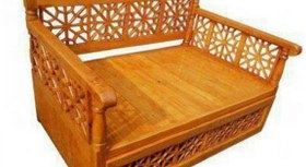 تصویر تخت سنتی چوبی 60*160 کد 102 