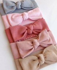 تصویر هدبند کشباف پاپیونی دخترانه - کالباسی 