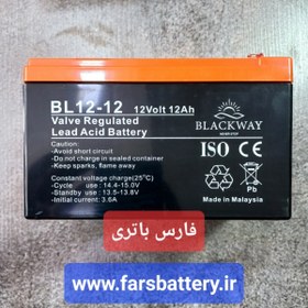 تصویر باتری یو پی اس (ups) 12 ولت 12 امپر بلک وی 