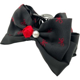 تصویر کلیپس پاپیون مرواریدی گلدار 