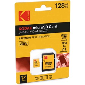 تصویر کارت حافظه MicroSDXC کداک مدل UHS-I U1 A1 V10 ظرفیت 128 گیگابایت 