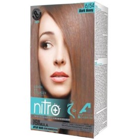 تصویر کیت رنگ مو و ابرو نیترو پلاس مدل +A شماره 6.54 - عسلی تیره Nitro Plus For women A+ Hair & Eyebrow Color Kit