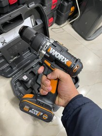 تصویر دریل شارژی 20 ولت ورکس مدل Nitro Worx Nitro 20 volt model rechargeable drill