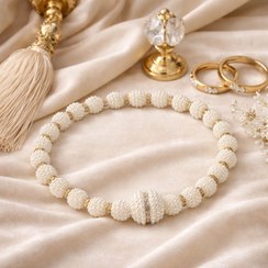 تصویر پرده جمع کن مگنتی مدل مروارید تمشکی 