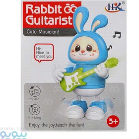 تصویر اسباب بازی مدل خرگوش گیتاریست موزیکال کد 665B ا Musical guitarist rabbit model toy code 665B Musical guitarist rabbit model toy code 665B