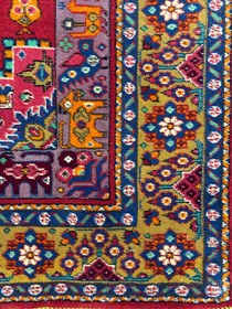 تصویر قالیچه دستباف 2متری تمام پشم طرح لچ و ترنج رنگ گیاهی کد 0700144 Handmade 2m full wool rug,Latch and toranj design,organic color 0700144