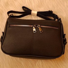 تصویر کیف دوزیپ بغل سگک - مشکی حصیری 