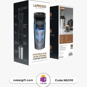 تصویر اسپرسو ساز تبلیغاتی LEPRESSO مدل Portable Burr Grinder Coffee Maker 