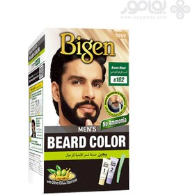 تصویر کیت رنگ ریش و سبیل بیگن شماره 102 رنگ مشکی قهوه ای BIGEN MEN'S BEARD COLOR 102 BROWN BLACK