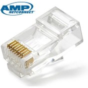 تصویر سوکت شبکه AMP RJ45 Cat6 UTP بسته 100 عددی AMP RJ45 Cat6 UTP