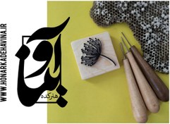 تصویر Price and online purchase of handmade linoleum stamp with a wooden base in the shape of a dandelion 