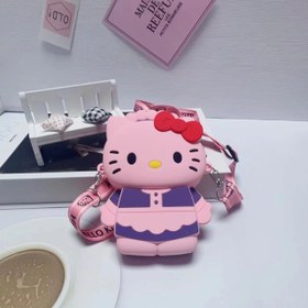 تصویر کیف سیلیکونی وارداتی طرح پرطرفدار هلو کیتی کد 491 - کیتی سفید با لباس بنفش Hello Kitty silicone bag