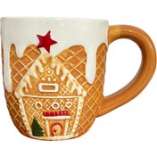 تصویر ماگ کریسمسی طرح کلبه بستنی 