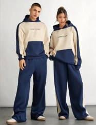 تصویر ست زوج هودی شلوار داخل کرکی 