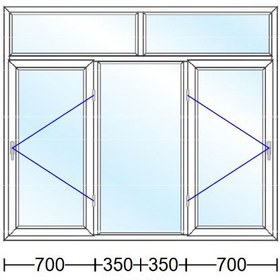 تصویر پنجره دو جداره یو پی وی سی وین تک Wintech ابعاد 210x180 سانتیمتر 