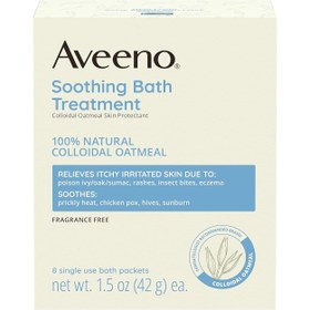 تصویر Aveeno Soothing Bath Soak for Eczema, Natural Colloidal Oatmeal, 8 ct. 8 Count (Pack of 1) 