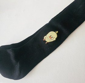 تصویر جوراب شلواری دخترانه مشکی طرح جوجه بچگانه - ۱_۲سال 
