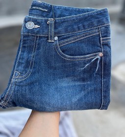 تصویر شلوار جین آبی مدل راسته Women's blue jeans - custom design for skinny and slim body