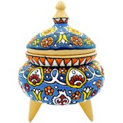 تصویر شکلات خوری مینا کاری Enameled cookie jar with base