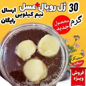 تصویر ژل رویال اصل ایرانی(30گرم ژل در نیم کیلوعسل طبیعی کردستان)ارسال رایگان 