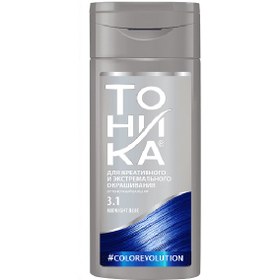 تصویر شامپو رنگساژ آبی پرنگ 3.1 تونیکا TOHNIKA MIDNIGHT BLUE اصل روسی 