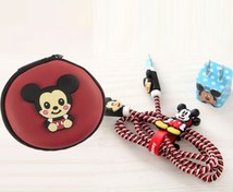 تصویر پک کیف و محافظ کابل شارژ آیفون میکی موس Cover Charger Protector Mickey Mouse 