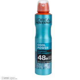تصویر اسپری دئودورانت کول پاور لورآل L’Oréal آبی L’Oréal Men Expert Cool Power Spray Deodorant