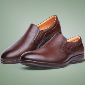 تصویر کفش رسمی و روزمره چرمی مردانه تبریز مدل بارسلون کشی 22 فلوتر | کفش مسعود 