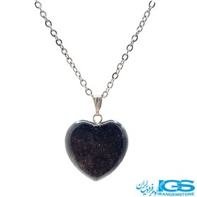 تصویر گردنبندسنگ بلک ابسیدیان قلب 