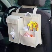 تصویر نظم دهنده چند منظوره پشت صندلی خودرو Car back seat organizer storage bag multifunction