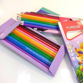 تصویر مداد رنگی ۱۲ رنگ کسری جعبه مقوایی 